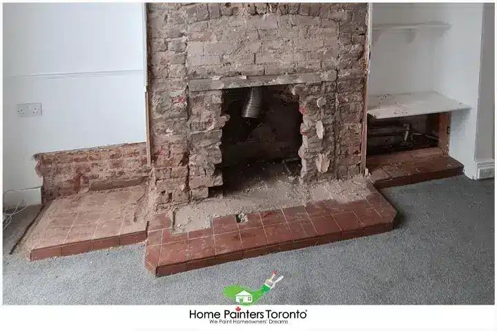 damaged chimney brick